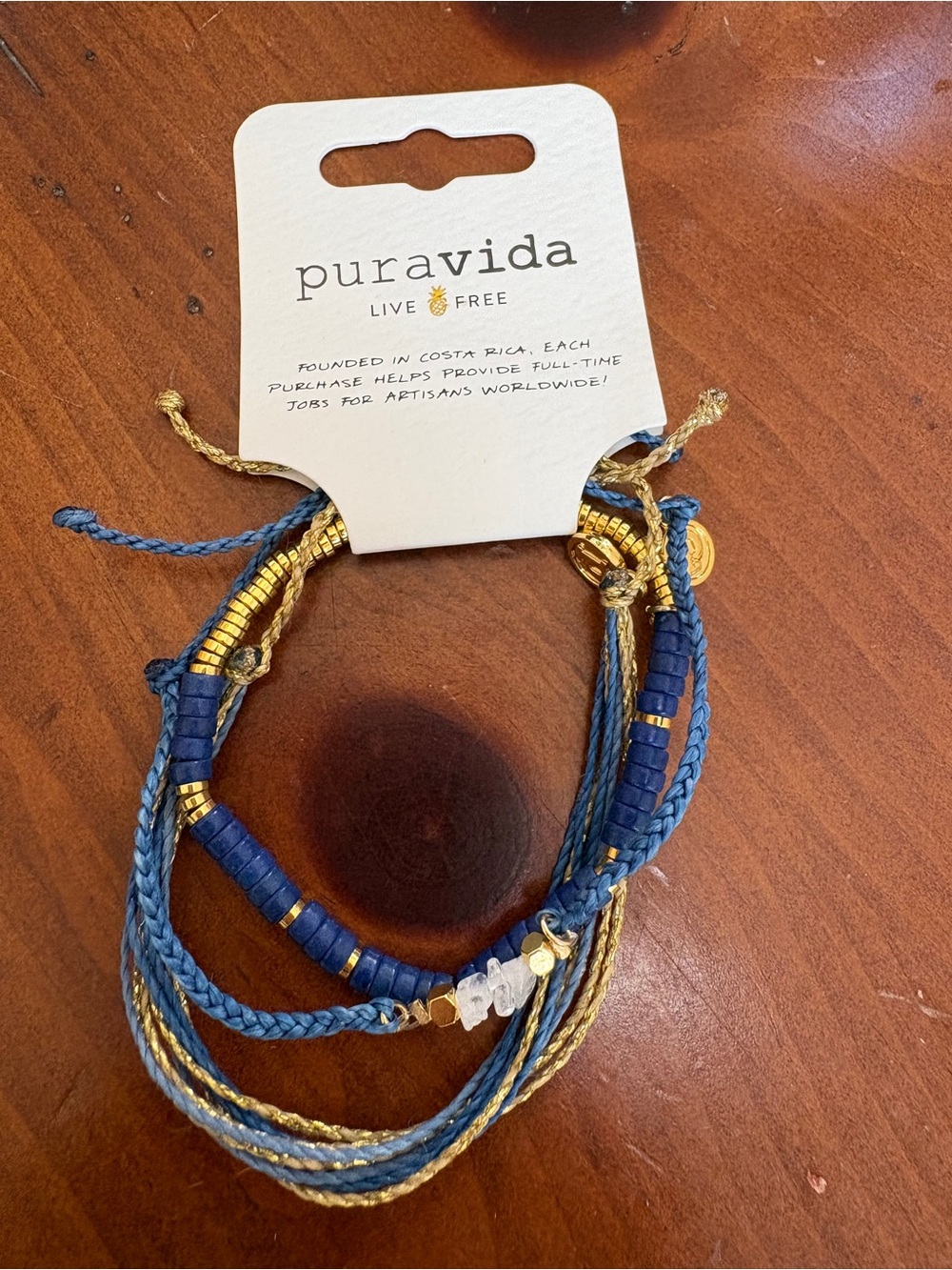 Pura Vida Deep Blue set- exclusive Blue and Gold Multi-Strand Bracelet Set, NWT